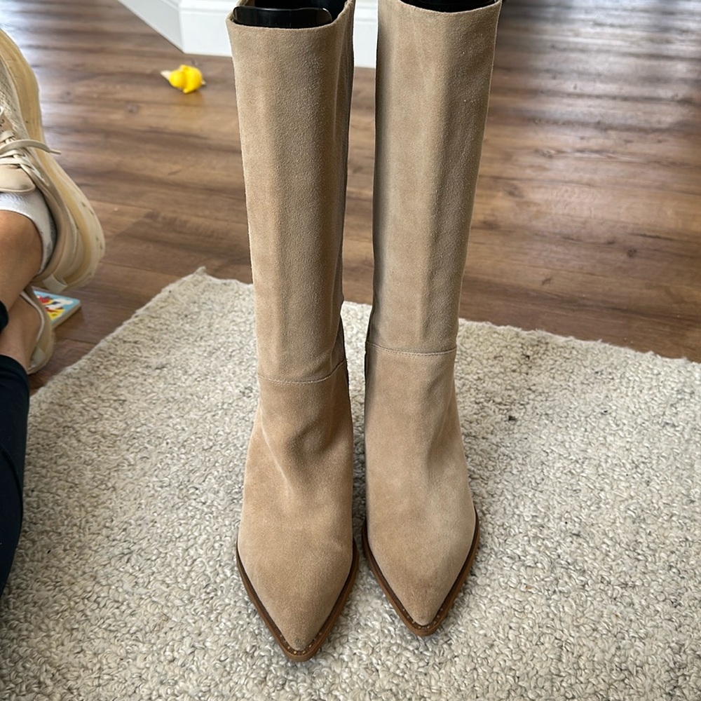 COPY - Sam Edelman size 9 light tan suede leather mid length boots